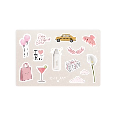 aura hair mist sticker set