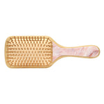 Bamboo Paddle Brush in Pink Chantilly bristle view